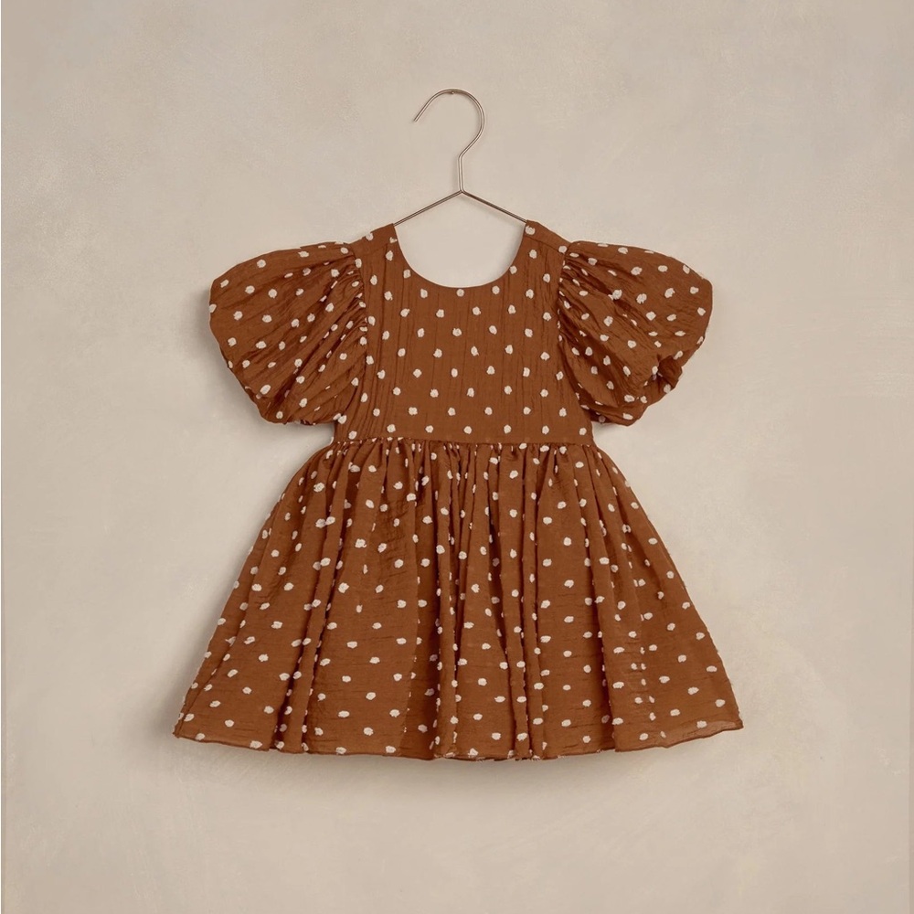 Chic Brown Polka Dot Kids Dress